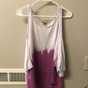 Purple off the shoulder flowy blouse
